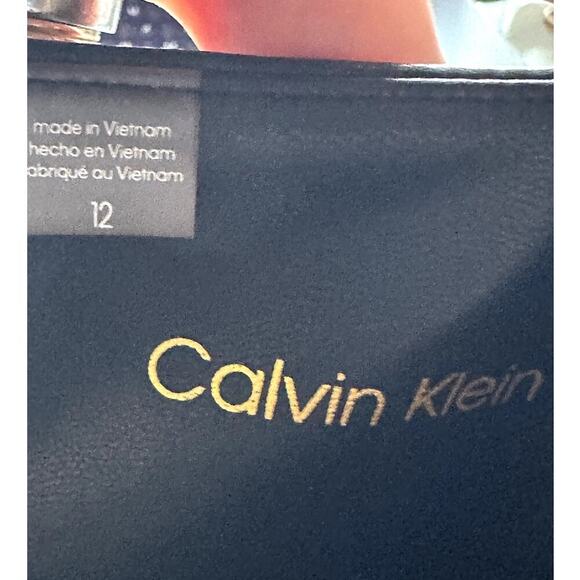 Calvin Klein Black Vegan Leather Sleeveless Dress Women's Size 12 - Picture 5 of 7